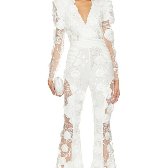 Zhivago | I Found Love Jumpsuit | Color: White | Size 2 | Bridal Jumpsuit - Picture 2 of 5